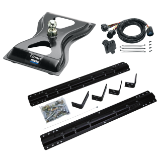 For 1999-2016 Ford F-250 Super Duty Industry Standard Semi-Custom Above Bed Rail Kit + 25K Reese Gooseneck Hitch + In-Bed Wiring (For 5'8 or Shorter Bed (Sidewinder Required), Except Cab & Chassis, w/o Factory Puck System Models) By Reese