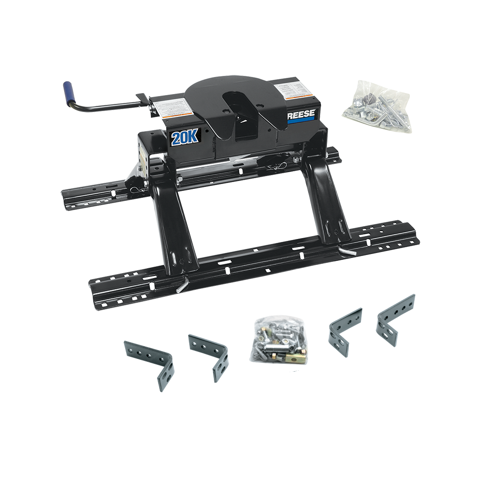 For 1973-2000 Chevrolet C/K Series Industry Standard Semi-Custom Above Bed Rail Kit + 20K Fifth Wheel (For 6-1/2' and 8 foot Bed, w/o Factory Puck System Models) By Reese For 1973-2000 Chevrolet C/K Series Industry Standard Semi-Custom Above Bed Rail Kit + 20K Fifth Wheel (For 6-1/2' and 8 foot Bed, w/o Factory Puck System Models) By Reese