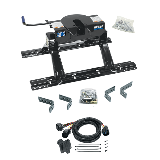 For 2008-2018 Chevrolet Silverado 1500 Industry Standard Semi-Custom Above Bed Rail Kit + 20K Fifth Wheel + In-Bed Wiring (For 5'8 or Shorter Bed (Sidewinder Required) Except High Desert Package, w/o Factory Puck System Models) By Reese For 2008-2018 Chevrolet Silverado 1500 Industry Standard Semi-Custom Above Bed Rail Kit + 20K Fifth Wheel + In-Bed Wiring (For 5'8 or Shorter Bed (Sidewinder Required) Except High Desert Package, w/o Factory Puck System Models) By Reese