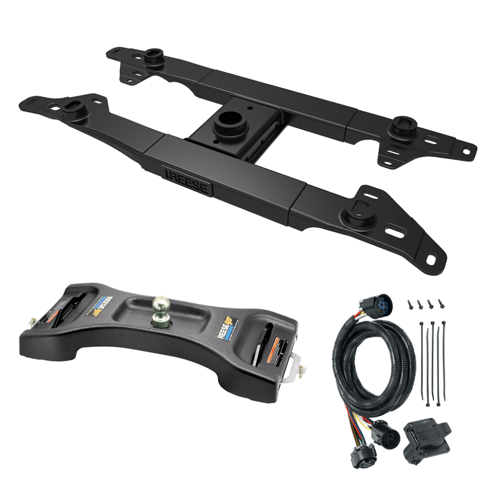 For 2017-2022 Ford F-250 Super Duty Elite Series Fifth Wheel Hitch Mounting System Rail Kit + Gooseneck Pop-In Ball + Wiring For Models w/o Factory Puck System (Excludes: w/Factory Prep Kit, w/o Factory Puck System Models) By Reese For 2017-2022 Ford F-250 Super Duty Elite Series Fifth Wheel Hitch Mounting System Rail Kit + Gooseneck Pop-In Ball + Wiring For Models w/o Factory Puck System (Excludes: w/Factory Prep Kit, w/o Factory Puck System Models) By Reese
