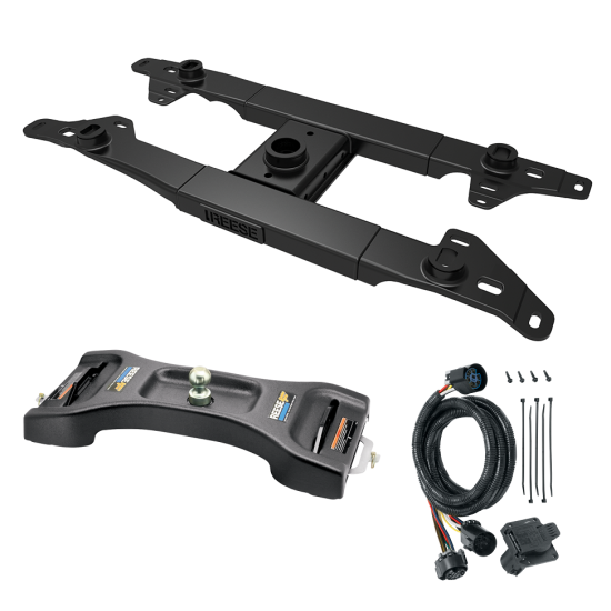 For 2017-2022 Ford F-250 Super Duty Elite Series Fifth Wheel Hitch Mounting System Rail Kit + Gooseneck Pop-In Ball + Wiring For Models w/o Factory Puck System (Excludes: w/Factory Prep Kit, w/o Factory Puck System Models) By Reese For 2017-2022 Ford F-250 Super Duty Elite Series Fifth Wheel Hitch Mounting System Rail Kit + Gooseneck Pop-In Ball + Wiring For Models w/o Factory Puck System (Excludes: w/Factory Prep Kit, w/o Factory Puck System Models) By Reese