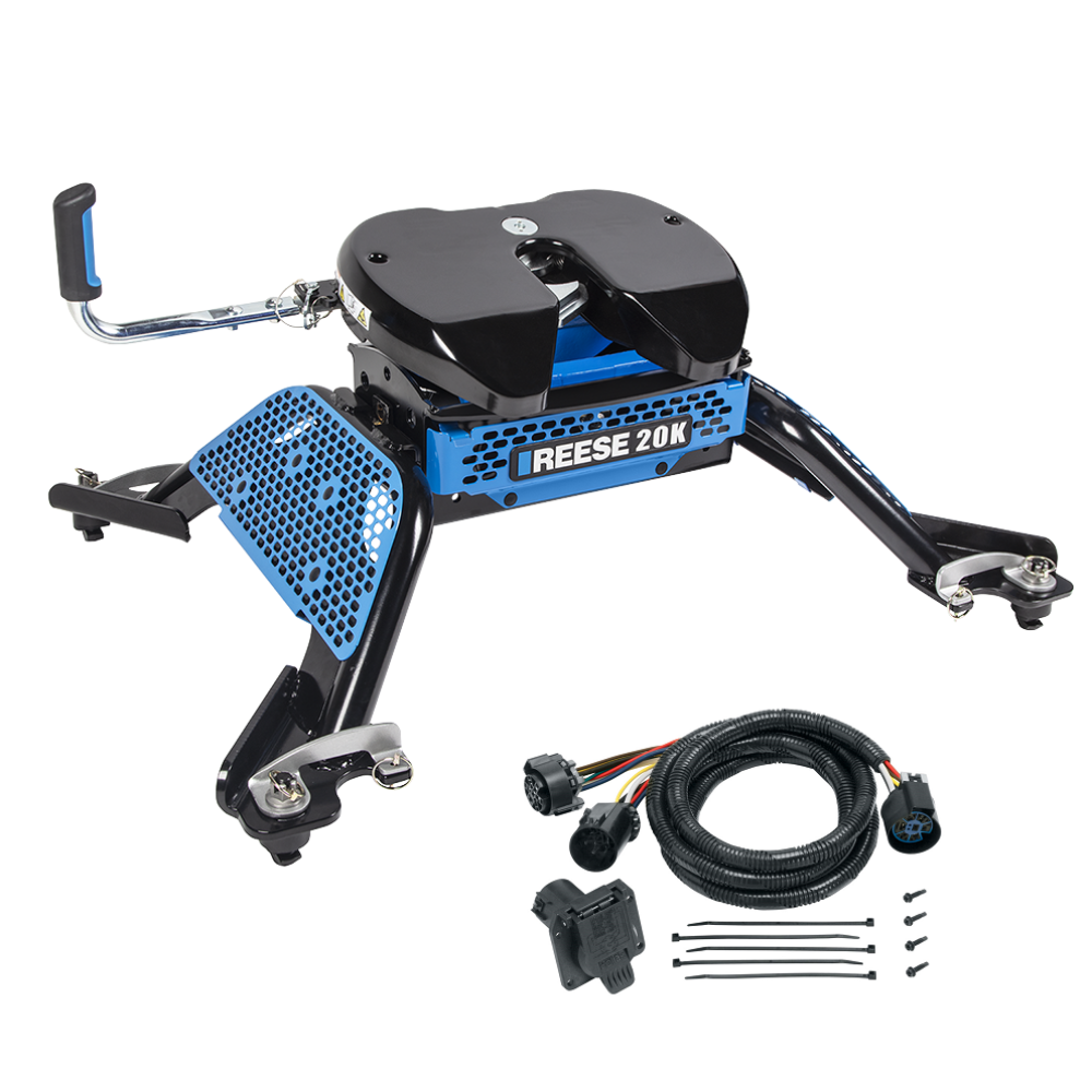 For 2014-2024 RAM 2500 M5 Fifth Wheel Hitch + In-Bed Wiring 20K Talon Jaw Complete System For Models w/ Factory Puck System (For w/Factory or Reese Elite Puck System Models) By Reese For 2014-2024 RAM 2500 M5 Fifth Wheel Hitch + In-Bed Wiring 20K Talon Jaw Complete System For Models w/ Factory Puck System (For w/Factory or Reese Elite Puck System Models) By Reese