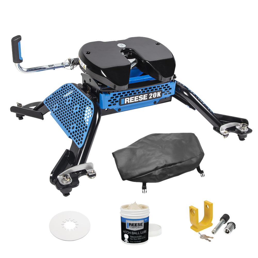 For 2014-2024 RAM 3500 M5 Fifth Wheel Hitch 20K Talon Jaw Complete System For Models w/ Factory Puck System + King Pin Lock + 10" Lube Plate + Fifth Wheel Cover + Lube (For w/Factory or Reese Elite Puck System Models) By Reese For 2014-2024 RAM 3500 M5 Fifth Wheel Hitch 20K Talon Jaw Complete System For Models w/ Factory Puck System + King Pin Lock + 10" Lube Plate + Fifth Wheel Cover + Lube (For w/Factory or Reese Elite Puck System Models) By Reese