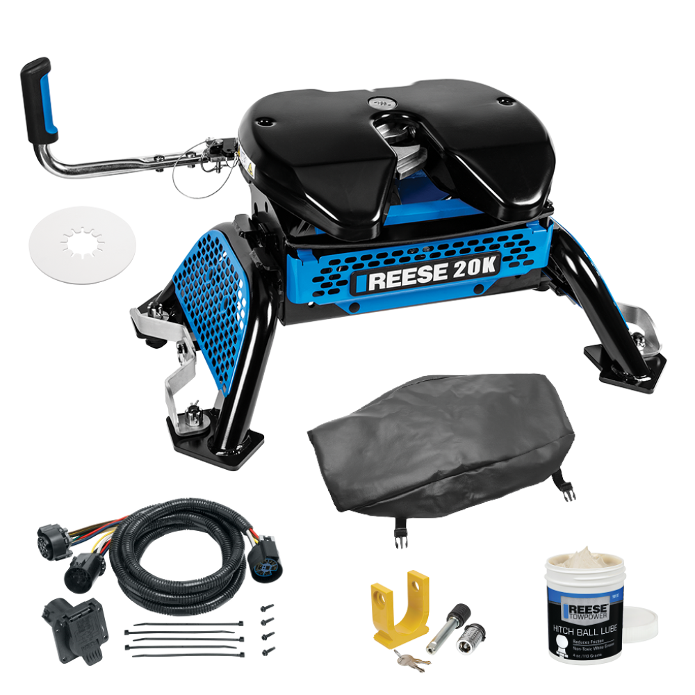 For 2011-2016 Ford F-250 Super Duty M5 Fifth Wheel Hitch + In-Bed Wiring 20K Talon Jaw Complete System For Models w/ Factory Puck System + King Pin Lock + 10" Lube Plate + Fifth Wheel Cover + Lube (For w/Factory or Reese Elite Puck System Models) By For 2011-2016 Ford F-250 Super Duty M5 Fifth Wheel Hitch + In-Bed Wiring 20K Talon Jaw Complete System For Models w/ Factory Puck System + King Pin Lock + 10" Lube Plate + Fifth Wheel Cover + Lube (For w/Factory or Reese Elite Puck System Models) By