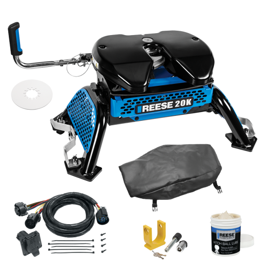 For 2011-2016 Ford F-250 Super Duty M5 Fifth Wheel Hitch + In-Bed Wiring 20K Talon Jaw Complete System For Models w/ Factory Puck System + King Pin Lock + 10" Lube Plate + Fifth Wheel Cover + Lube (For w/Factory or Reese Elite Puck System Models) By For 2011-2016 Ford F-250 Super Duty M5 Fifth Wheel Hitch + In-Bed Wiring 20K Talon Jaw Complete System For Models w/ Factory Puck System + King Pin Lock + 10" Lube Plate + Fifth Wheel Cover + Lube (For w/Factory or Reese Elite Puck System Models) By