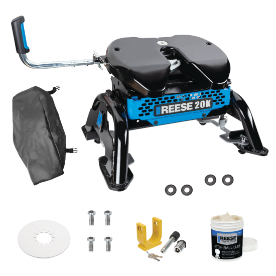 For 2020-2024 GMC Sierra 3500 HD M5 Fifth Wheel Hitch 20K Talon Jaw Complete System For Models w/ Factory Puck System + King Pin Lock + 10" Lube Plate + Fifth Wheel Cover + Lube (For w/Factory or Reese Elite Puck System Models) By Reese For 2020-2024 GMC Sierra 3500 HD M5 Fifth Wheel Hitch 20K Talon Jaw Complete System For Models w/ Factory Puck System + King Pin Lock + 10" Lube Plate + Fifth Wheel Cover + Lube (For w/Factory or Reese Elite Puck System Models) By Reese