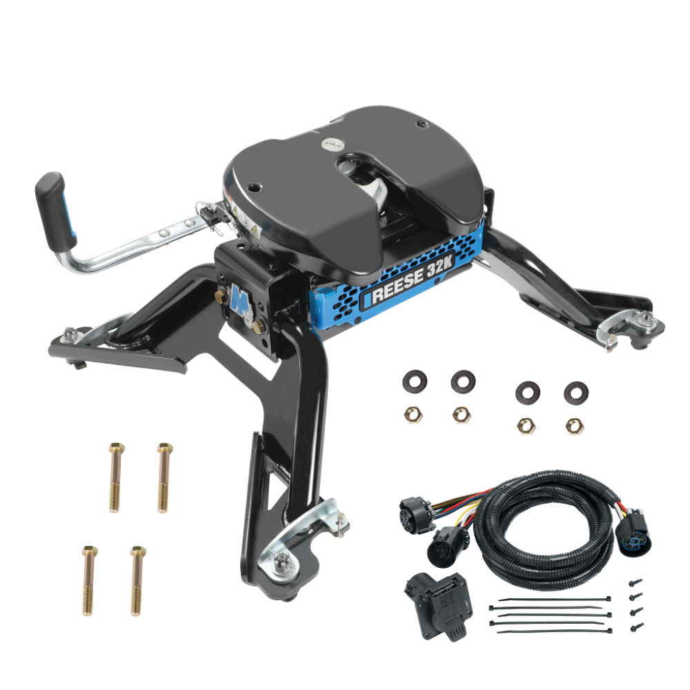 For 2015-2024 RAM 3500 M5 Fifth Wheel Hitch + In-Bed Wiring 32K Talon Jaw Complete System For Models w/ Factory Puck System (For w/Factory or Reese Elite Puck System Models) By Reese For 2015-2024 RAM 3500 M5 Fifth Wheel Hitch + In-Bed Wiring 32K Talon Jaw Complete System For Models w/ Factory Puck System (For w/Factory or Reese Elite Puck System Models) By Reese