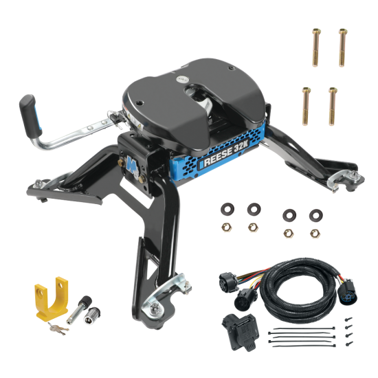 For 2015-2024 RAM 3500 M5 Fifth Wheel Hitch + In-Bed Wiring 32K Talon Jaw Complete System For Models w/ Factory Puck System + King Pin Lock (For w/Factory or Reese Elite Puck System Models) By Reese For 2015-2024 RAM 3500 M5 Fifth Wheel Hitch + In-Bed Wiring 32K Talon Jaw Complete System For Models w/ Factory Puck System + King Pin Lock (For w/Factory or Reese Elite Puck System Models) By Reese