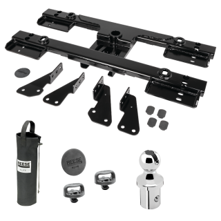For 2020-2024 GMC Sierra 3500 HD Elite Series Fifth Wheel Hitch Mounting System Rail Kit + Gooseneck Pop-In Ball For Models w/o Factory Puck System (For 6-1/2' and 8 foot Bed, w/o Factory Puck System Models) By Reese For 2020-2024 GMC Sierra 3500 HD Elite Series Fifth Wheel Hitch Mounting System Rail Kit + Gooseneck Pop-In Ball For Models w/o Factory Puck System (For 6-1/2' and 8 foot Bed, w/o Factory Puck System Models) By Reese