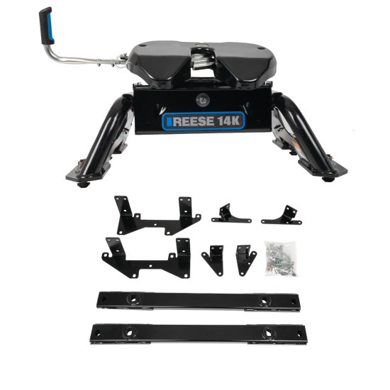 For 2020-2024 Chevrolet Silverado 1500 Custom Reese Max Duty Underbed Rail Kit Power Puck System + 14K Fifth Wheel (For All Styles, w/o Factory Puck System Models) By Reese