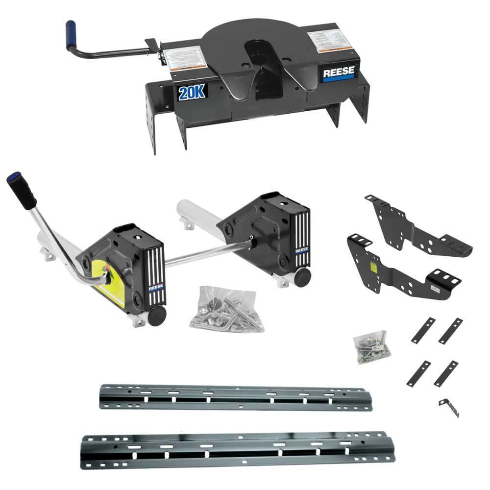 For 2007-2007 Chevrolet Silverado 1500 Custom Industry Standard Above Bed Rail Kit + 20K Fifth Wheel + Round Tube Slider (For 6-1/2' or Shorter Bed, Classic, w/o Factory Puck System Models) By Reese For 2007-2007 Chevrolet Silverado 1500 Custom Industry Standard Above Bed Rail Kit + 20K Fifth Wheel + Round Tube Slider (For 6-1/2' or Shorter Bed, Classic, w/o Factory Puck System Models) By Reese