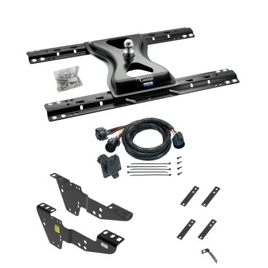 For 2007-2007 Chevrolet Silverado 1500 Custom Industry Standard Above Bed Rail Kit + 25K Reese Gooseneck Hitch + In-Bed Wiring (For 6-1/2' and 8 foot Bed, Classic, w/o Factory Puck System Models) By Reese For 2007-2007 Chevrolet Silverado 1500 Custom Industry Standard Above Bed Rail Kit + 25K Reese Gooseneck Hitch + In-Bed Wiring (For 6-1/2' and 8 foot Bed, Classic, w/o Factory Puck System Models) By Reese