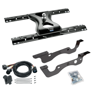 For 2017-2022 Ford F-250 Super Duty Custom Industry Standard Above Bed Rail Kit + 25K Reese Gooseneck Hitch + In-Bed Wiring (For 6-1/2' and 8 foot Bed, Except Dual Rear Wheel or Cab & Chassis, w/o Factory Puck System Models) By Reese