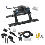 For 2007-2021 Toyota Tundra Custom Industry Standard Above Bed Rail Kit + 20K Fifth Wheel + In-Bed Wiring + King Pin Lock (For 5'8 or Shorter Bed (Sidewinder Required), w/o Factory Puck System Models) By Reese For 2007-2021 Toyota Tundra Custom Industry Standard Above Bed Rail Kit + 20K Fifth Wheel + In-Bed Wiring + King Pin Lock (For 5'8 or Shorter Bed (Sidewinder Required), w/o Factory Puck System Models) By Reese