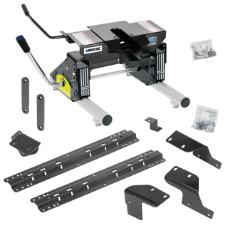 For 2007-2021 Toyota Tundra Custom Industry Standard Above Bed Rail Kit + 16K Fifth Wheel + Round Tube Slider (For 6-1/2' or Shorter Bed, w/o Factory Puck System Models) By Reese For 2007-2021 Toyota Tundra Custom Industry Standard Above Bed Rail Kit + 16K Fifth Wheel + Round Tube Slider (For 6-1/2' or Shorter Bed, w/o Factory Puck System Models) By Reese