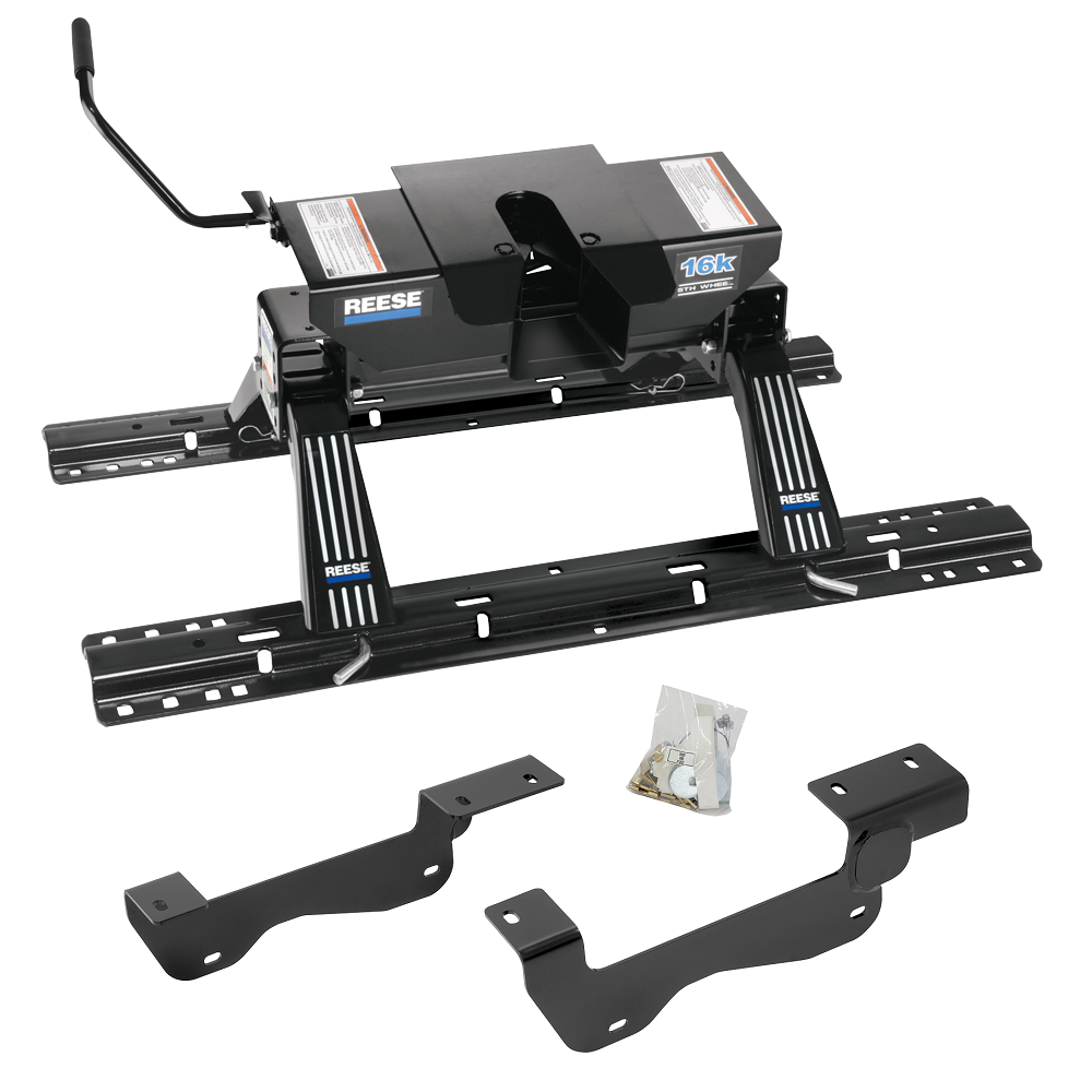 For 2015-2020 Ford F-150 Custom Industry Standard Above Bed Rail Kit + 16K Fifth Wheel (For 6-1/2' and 8 foot Bed, Except Raptor, w/o Factory Puck System Models) By Reese For 2015-2020 Ford F-150 Custom Industry Standard Above Bed Rail Kit + 16K Fifth Wheel (For 6-1/2' and 8 foot Bed, Except Raptor, w/o Factory Puck System Models) By Reese