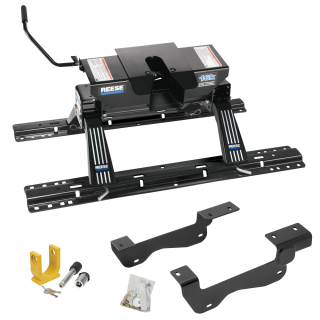 For 2015-2020 Ford F-150 Custom Industry Standard Above Bed Rail Kit + 16K Fifth Wheel + King Pin Lock (For 6-1/2' and 8 foot Bed, Except Raptor, w/o Factory Puck System Models) By Reese For 2015-2020 Ford F-150 Custom Industry Standard Above Bed Rail Kit + 16K Fifth Wheel + King Pin Lock (For 6-1/2' and 8 foot Bed, Except Raptor, w/o Factory Puck System Models) By Reese