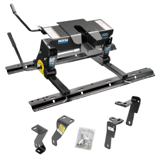 For 2003-2009 Dodge Ram 2500 Custom Industry Standard Above Bed Rail Kit + 16K Fifth Wheel + Square Slider (For 6-1/2' or Shorter Bed, w/o Factory Puck System Models) By Reese For 2003-2009 Dodge Ram 2500 Custom Industry Standard Above Bed Rail Kit + 16K Fifth Wheel + Square Slider (For 6-1/2' or Shorter Bed, w/o Factory Puck System Models) By Reese