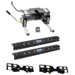 For 2020-2024 GMC Sierra 1500 Custom Outboard Above Bed Rail Kit + 16K Fifth Wheel + Round Tube Slider (For 6-1/2' or Shorter Bed, w/o Factory Puck System Models) By Reese For 2020-2024 GMC Sierra 1500 Custom Outboard Above Bed Rail Kit + 16K Fifth Wheel + Round Tube Slider (For 6-1/2' or Shorter Bed, w/o Factory Puck System Models) By Reese