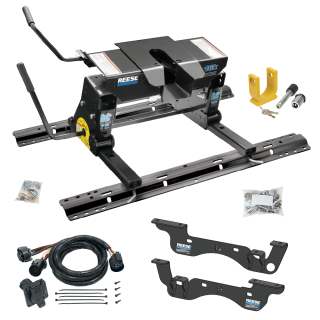 For 2023-2024 Ford F-450 Super Duty Custom Outboard Above Bed Rail Kit + 16K Fifth Wheel + Square Slider + In-Bed Wiring + King Pin Lock (For 6-1/2' or Shorter Bed, Except Cab & Chassis, w/o Factory Puck System Models) By Reese For 2023-2024 Ford F-450 Super Duty Custom Outboard Above Bed Rail Kit + 16K Fifth Wheel + Square Slider + In-Bed Wiring + King Pin Lock (For 6-1/2' or Shorter Bed, Except Cab & Chassis, w/o Factory Puck System Models) By Reese