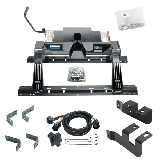 For 2014-2024 RAM 2500 Industry Standard Semi-Custom Above Bed Rail Kit + 16K Fifth Wheel + In-Bed Wiring (For 6-1/2' and 8 foot Bed, w/o Factory Puck System Models) By Reese For 2014-2024 RAM 2500 Industry Standard Semi-Custom Above Bed Rail Kit + 16K Fifth Wheel + In-Bed Wiring (For 6-1/2' and 8 foot Bed, w/o Factory Puck System Models) By Reese