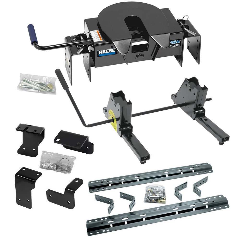 Reese 15K Fifth Wheel Trailer Hitch w/ Slider and Rails For 2004-2015 Nissan Titan Base Rail Kit 5th Wheel Brackets Hardware Reese 15K Fifth Wheel Trailer Hitch w/ Slider and Rails For 2004-2015 Nissan Titan Base Rail Kit 5th Wheel Brackets Hardware