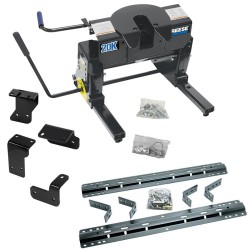 Reese Dual Jaw 20K Fifth Wheel Trailer Hitch w/ Kwik Slide Slider and Rails For 2004-2015 Nissan Titan Truck Base Rail Kit 5th Wheel Brackets Hardware