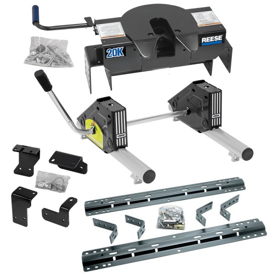 Reese Dual Jaw 20K 5th Wheel Hitch Fifth Wheel Round Tube Slider Unit Base Rail Kit Brakets and HardwareAdaptor Bracket 58405 4 Pins and 4 Clips 30118 50024 30035 58405 Reese Reese Dual Jaw 20K Fifth Wheel Trailer Hitch Round Tube Slider and Rails 2004-2 Reese Dual Jaw 20K Fifth Wheel Trailer Hitch w/ Round Tube Slider and Rails For 2004-2015 Nissan Titan Truck Base Rail Kit 5th Wheel Brackets Hardware