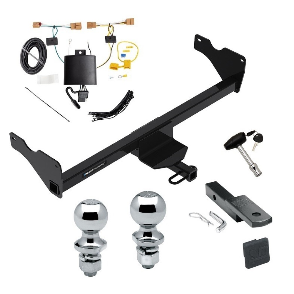 Custom Fit Trailer Hitch Draw-Bar w/ Pin/Clip Wiring Harness (Plug & Play) 1-7/8" and 2" Chrome Ball Security Lock Pin Rubber Hitch Plug Cover Installation Hardware Installation Instructions 06188 36051 118811 63820 63810 580407 2211 Reese Reese Trailer Tow Hitch For 18-23 Volkswagen Tiguan Deluxe Package Wiring 2" and 1-7/8" Ball and Lock