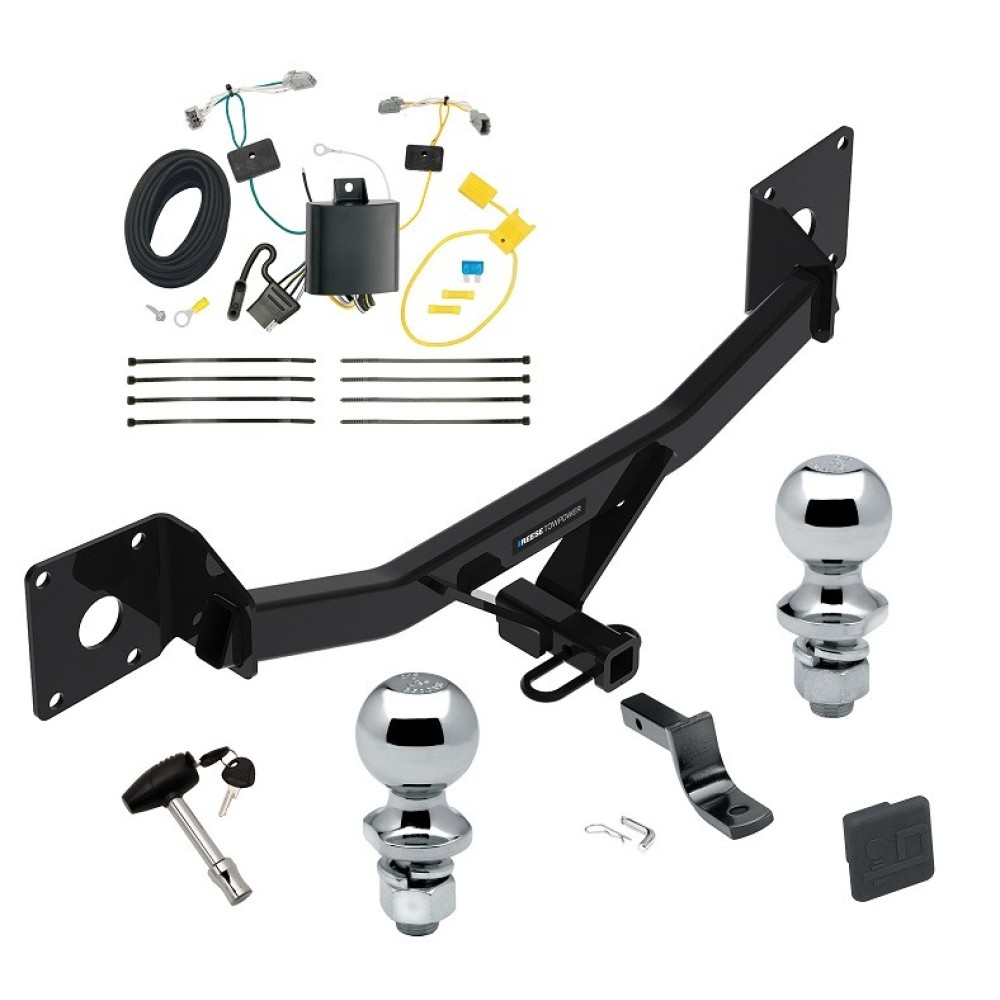 Custom Fit Trailer Hitch Draw-Bar w/ Pin/Clip Wiring Harness (Plug & Play) 1-7/8" and 2" Chrome Ball Security Lock Pin Rubber Hitch Plug Cover Installation Hardware Installation Instructions 06189 36071 118689 63820 63810 580407 2211 Reese Reese Trailer Tow Hitch For 16-25 Chevrolet Malibu Except Premier (New Body Style) Deluxe Package Wiring 2" and 1-7/8" Ball and Lock
