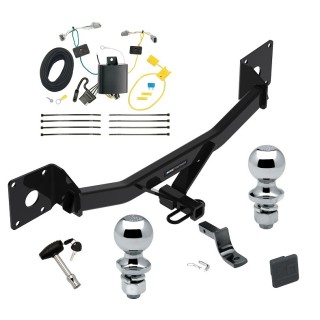 Custom Fit Trailer Hitch Draw-Bar w/ Pin/Clip Wiring Harness (Plug & Play) 1-7/8" and 2" Chrome Ball Security Lock Pin Rubber Hitch Plug Cover Installation Hardware Installation Instructions 06189 36071 118689 63820 63810 580407 2211 Reese Reese Trailer Tow Hitch For 16-25 Chevrolet Malibu Except Premier (New Body Style) Deluxe Package Wiring 2" and 1-7/8" Ball and Lock