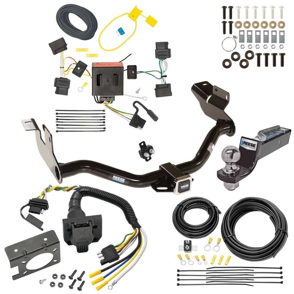Custom Fit Trailer Hitch Wiring Harness (Plug & Play) 2" Drop Ball-Mount w/ Pin/Clip 2" Chrome Ball Trailer Connector Adapter Brake Control Wiring Kit Circuit Breaker Installation Hardware Installation Instructions 44680 85343 20506 7012a 1 Trailer Hitch w/ Wiring For 08-12 Ford Escape 08-11 Mazda Tribute 05-11 Mercury Mariner Class 3 2" Tow Receiver Reese Tekonsha