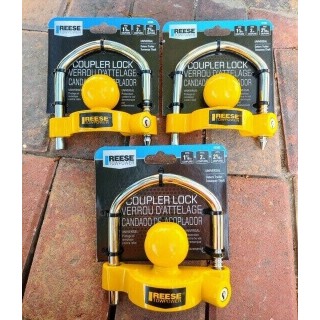 3-Pack Keyed Alike Reese Universal Trailer Tow Hitch Coupler Lock Fits 1-7/8 In 2 In and 2-5/16 In. Ball Couplers Distance Between Shackled Holes 4-1/2"