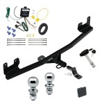 Custom Fit Trailer Hitch Draw-Bar w/ Pin/Clip Wiring Harness (Requires Splicing) 1-7/8" and 2" Chrome Ball Security Lock Pin Rubber Hitch Plug Cover Installation Hardware Installation Instructions 78297 3593 119148 63820 63810 580407 2211 Reese Reese Trailer Tow Hitch For 2020 KIA Rio 5 Dr. Deluxe Package Wiring 2" and 1-7/8" Ball and Lock
