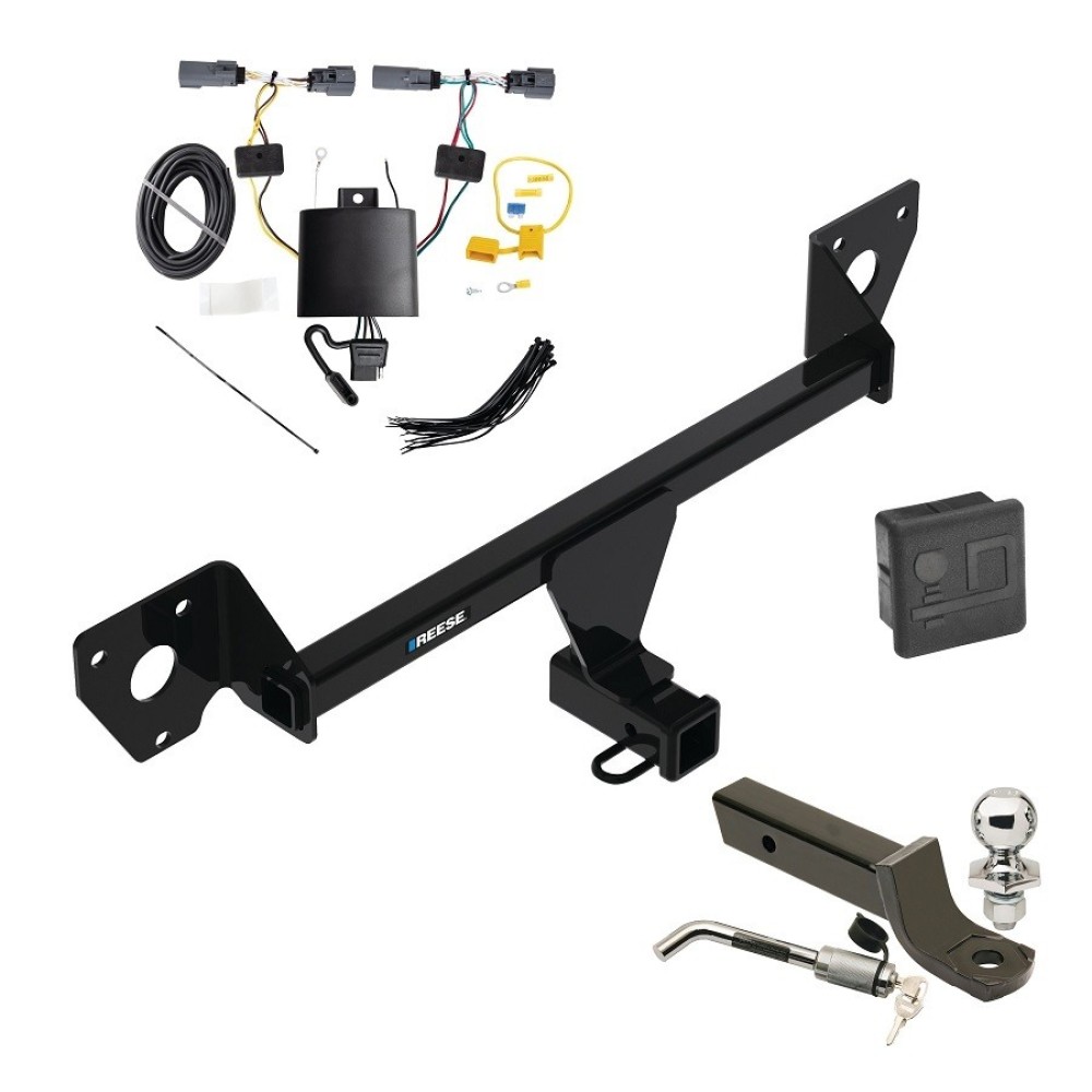 Custom Fit Trailer Hitch Wiring Harness (Plug & Play) 2" Drop Ball-Mount w/ Locking Pin/Clip 2" Chrome Ball Rubber Hitch Plug Cover Installation Hardware Installation Instructions 84585 118829 7005111 7010 Reese Towpower Trailer Tow Hitch 2 Reese Trailer Tow Hitch For 20-24 Buick Encore GX Deluxe Package Wiring 2" Ball Mount and Lock