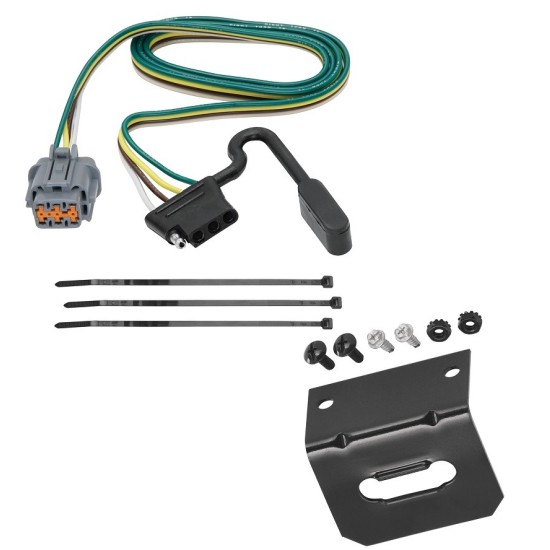 Plug and Play T-One Wiring Harness Connector 4-Flat Mounting Bracket Installation Instructions 85763 118144 Reese Towpower Trailer Wiring and Bracket 05-22 Nissan Frontier 05-07 Pathfinder 05-15 Xterra 09-12 Suzuki Equator Plug Play 4-Flat Harness 05 06 Reese Trailer Wiring and Bracket For 05-23 Nissan Frontier 05-07 Pathfinder 05-15 Xterra 09-12 Suzuki Equator Plug & Play 4-Flat Harness