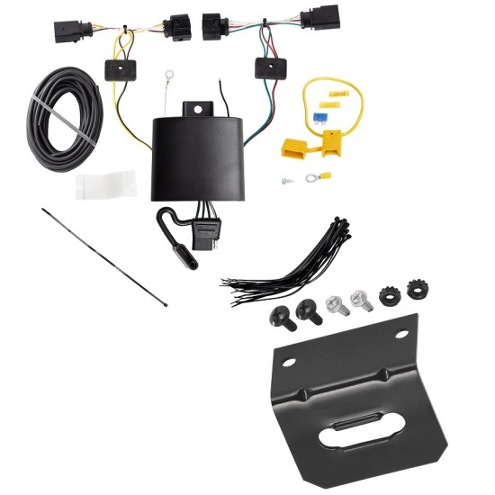 Plug and Play T-One Wiring Harness Connector 4-Flat Mounting Bracket Installation Instructions 89521 118144 Reese Towpower Trailer Wiring and Bracket 19-21 Toyota RAV4 Plug Play 4-Flat Harness 19 20 21 2019 2020 2021 Reese Trailer Wiring and Bracket For 19-21 Toyota RAV4 Plug & Play 4-Flat Harness