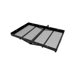 1040100 Reese Explore Solo Trailer Hitch Mount Cargo Carrier Basket 48 inch x 32 inch 2 inch Receiver 400 lbs. Capacity Reese Solo Cargo Carrier Basket Rack Trailer Hitch Mount 400 lbs Capacity 48” x 32” Platform Storage Luggage Car Truck SUV Box Shelf