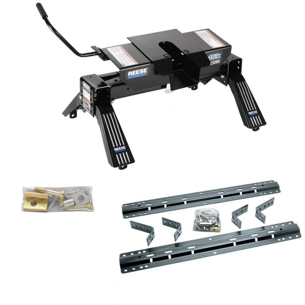 Reese Dual Jaw 16K Fifth Wheel Trailer Hitch W/ Rails For 2007-2021 Toyota Tundra Base Rail Kit 5th Wheel Brackets Hardware