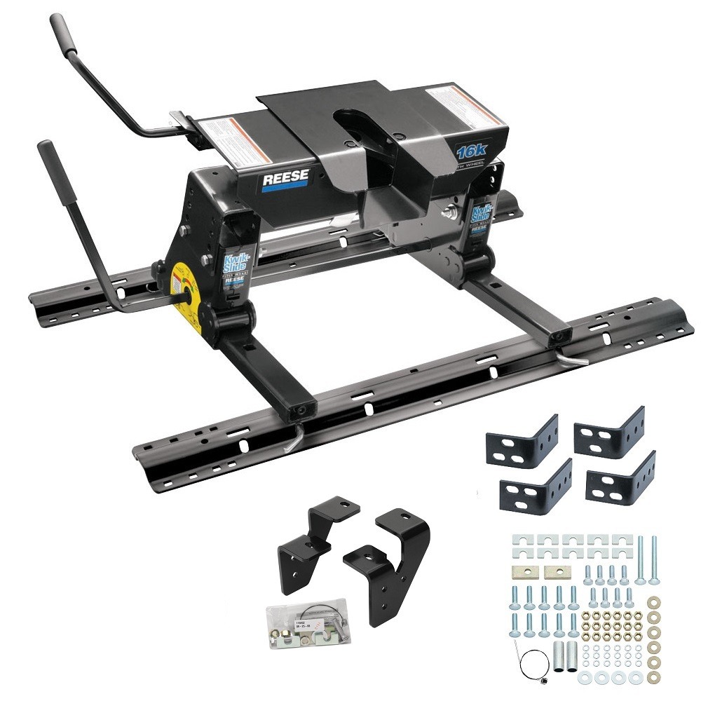 Reese Dual Jaw 16K 5th Wheel Hitch Fifth Wheel Kwik-Slide Slider Unit Base Rail Kit Brakets and HardwareAdaptor Bracket 58186 4 Pins and 4 Clips 30047A 30048 30035 58186 Reese Reese Dual Jaw 16K Fifth Wheel Trailer Hitch Kwik Slide Slider and Rails 03-12 Reese Dual Jaw 16K Fifth Wheel Trailer Hitch w/ Kwik Slide Slider and Rails For 03-12 Dodge Ram 2500 3500 10-13 RAM 2500 3500 Truck Base Rail Kit 5th Wheel Brackets Hardware