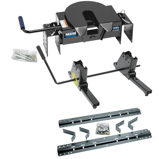 Reese 5th Wheel Trailer Hitch 15K 5th Wheel Hitch Slider Unit w/4 Rollers Base Rail Kit Brakets and Hardware4 Pins and 4 Clips 30099 30048 30035 Reese Reese 15K Fifth Wheel Trailer Hitch Slider and Rails 11-22 RAM 1500 2500 3500 94-10 Dodge Ram 1500 250 Reese 15K Fifth Wheel Trailer Hitch w/ Slider and Rails For 11-22 RAM 1500 2500 3500 94-10 Dodge Ram 1500 2500 3500 Base Rail Kit 5th Wheel Brackets Hardware