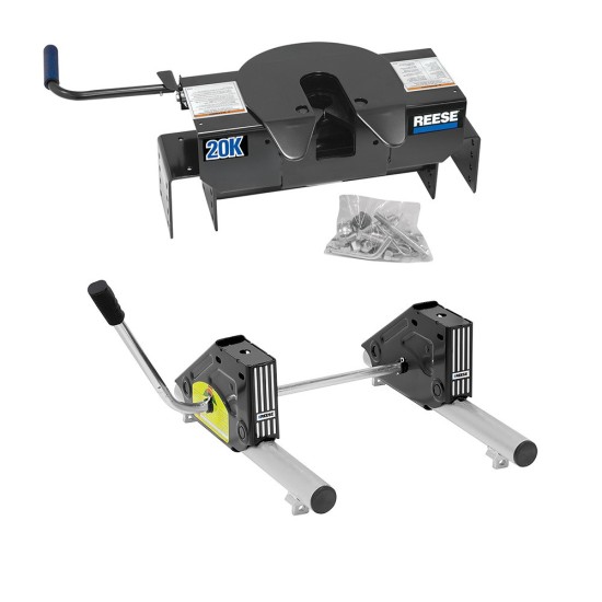 30118 50024 Reese Reese Dual Jaw 20K Fifth Wheel Tow Hitch Round Tube Slider 5th Wheel Trailer Hitch Fits Industry Standard Above Bed Rail Kit by Reese Pro Series Husky Curt Valley Reese Dual Jaw 20K Fifth Wheel Tow Hitch w/ Round Tube Slider 5th Wheel Trailer Hitch Fits Industry Standard Above Bed Rail Kit by Reese Pro Series Husky Curt Valley