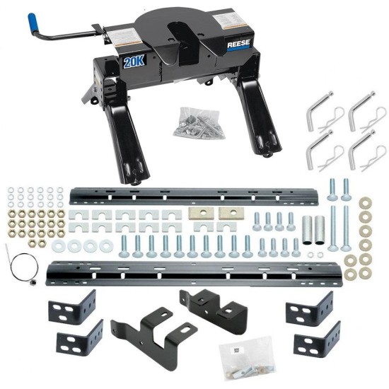 Reese 5th Wheel Trailer Hitch 20K Base Rail Kit Brakets and Hardware 4 Pins and 4 ClipsAdaptor Bracket 58522 30119 30035 58522 Reese Reese 20K Fifth Wheel Trailer Hitch Rails 14-23 RAM 2500 Base Rail Kit 5th Wheel Brackets Hardware 14 15 16 17 18 19 20 21 Reese 20K Fifth Wheel Trailer Hitch W/ Rails For 14-24 RAM 2500 Base Rail Kit 5th Wheel Brackets Hardware