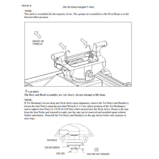 Elite Series Fifth Wheel 20K (Pre-Assembled)Slider Unit 90 Degree Fifth Wheel Adapter Harness Installation Hardware Installation Instructions 38965 Reese Elite 20K 5th Wheel Autoglide Slider Hitch 11-22 Super Duty w/ Puck System Fifth Wheel Trailer Hitch Reese Elite 20K 5th Wheel Autoglide Slider Hitch For 11-22 Ford Super Duty w/ Puck System Fifth Wheel Trailer Hitch Lifetime Warranty