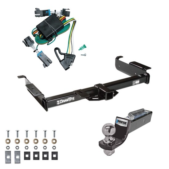 Custom Fit Trailer Hitch Wiring Harness (Plug & Play) 2" Drop Ball-Mount w/ Pin/Clip 2" Chrome Ball Installation Hardware Installation Instructions 41521 118377 21536 Reese Tow Package 00-02 Chevy Express GMC Savana Van Trailer Hitch Wiring Tow Package For 00-02 Chevy Express GMC Savana Van Trailer Hitch w/ Wiring 2" Drop Mount 2" Ball 2" Receiver
