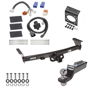 Trailer Hitch Tow Package w/ 7-Way RV Wiring For 05-24 Nissan Frontier 09-12 Suzuki Equator w/ 2" Drop Mount 2" Ball Class 3 2" Receiver All Models Reese
