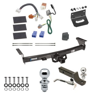 Custom Fit Trailer Hitch Wiring Harness (Plug & Play) 2" Drop Ball-Mount w/ Locking Pin/Clip 2" Chrome Ball 4-Flat Mounting Bracket 1-7/8" Chrome Ball Rubber Hitch Plug Cover Installation Hardware Installation Instructions 44526 118525 Ultimate Tow Package For 09-12 Suzuki Equator 05-23 Nissan Frontier Equator Trailer Hitch w/ Wiring 2" Drop Mount Dual 2" and 1-7/8" Ball Lock Bracket Cover 2" Receiver Reese