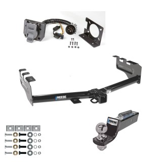 Trailer Hitch Tow Package w/ 7-Way RV Wiring For 99-13 Chevy Silverado GMC Sierra 1500 99-04 2500 w/ 2" Drop Mount 2" Ball Class 4 2" Receiver All Models Reese