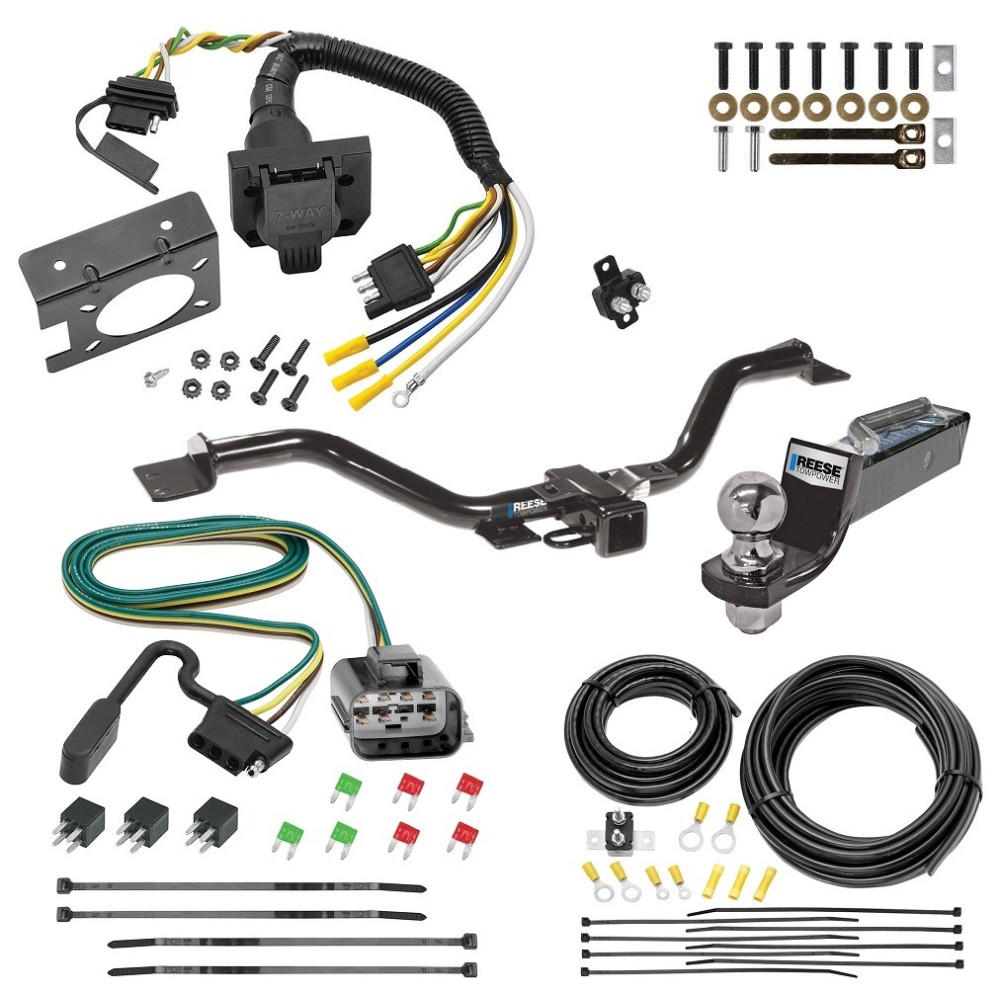 Custom Fit Trailer Hitch Wiring Harness (Plug & Play) 2" Drop Ball-Mount w/ Pin/Clip 2" Chrome Ball Trailer Connector Adapter Brake Control Wiring Kit Circuit Breaker Installation Hardware Installation Instructions 44569 85343 20506 7012a 1 Trailer Hitch Tow Package w/ 7-Way RV Wiring For 17-17 GMC Acadia Limited w/ 2" Drop Mount 2" Ball Class 3 2" Receiver All Models Reese