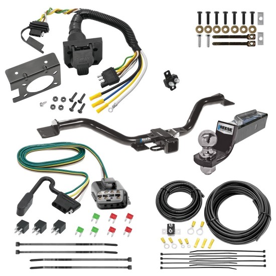 Custom Fit Trailer Hitch Wiring Harness (Plug & Play) 2" Drop Ball-Mount w/ Pin/Clip 2" Chrome Ball Trailer Connector Adapter Brake Control Wiring Kit Circuit Breaker Installation Hardware Installation Instructions 44569 85343 20506 7012a 1 Trailer Hitch Tow Package w/ 7-Way RV Wiring For 17-17 GMC Acadia Limited w/ 2" Drop Mount 2" Ball Class 3 2" Receiver All Models Reese